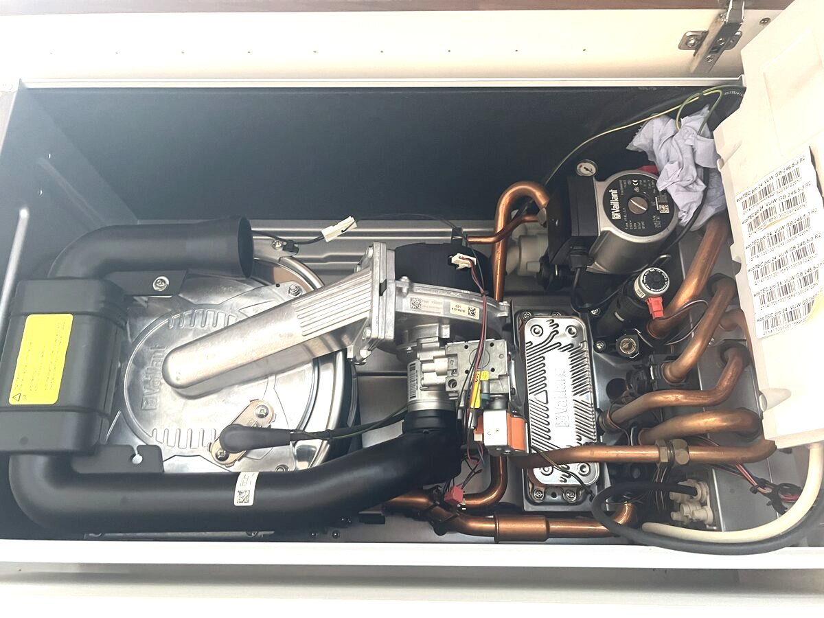 Vaillant boiler internals during annual service